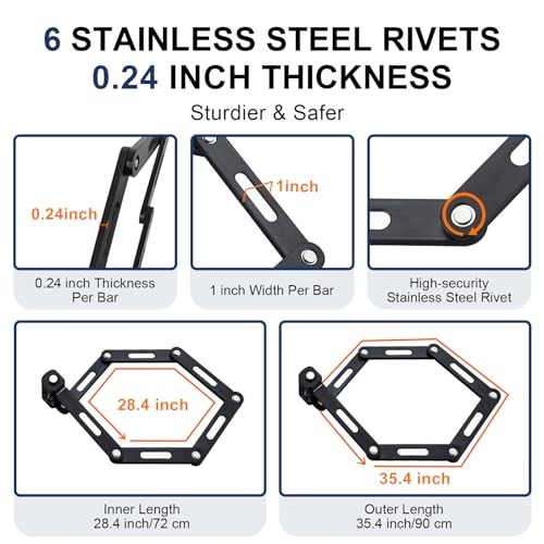 35 Inch Folding Bike Lock with Mount Bracket Kit, 4-Digit Lock with Code