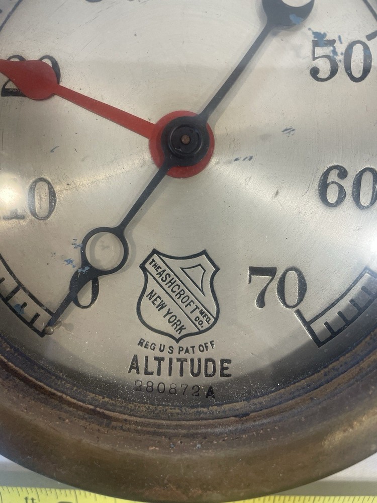 Vintage Ashcroft Brass Pressure Guage