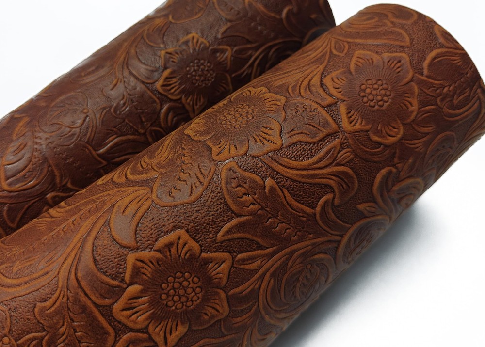 Bump Texture Genuine Leather Sheets Plain Geometric Pattern, Tan, 12"x24"