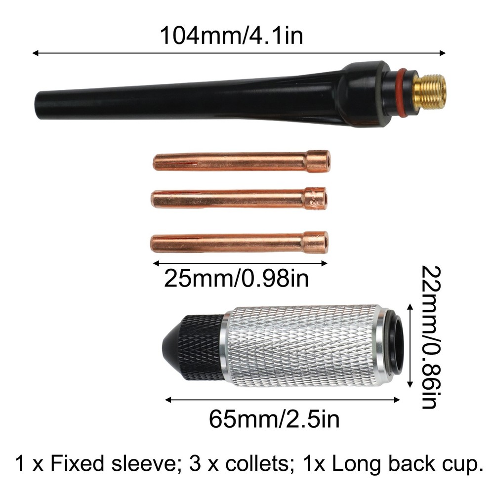 For TIG Electrode Sharpener Holder with Long Back Cup and Collet Compatibility