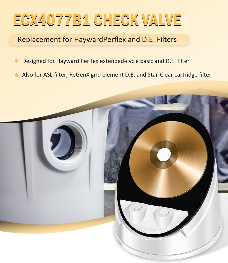 ECX4077B1 Check Valve for ASL for HaywardPerflex ReGenXGrid Element D.E.Filter