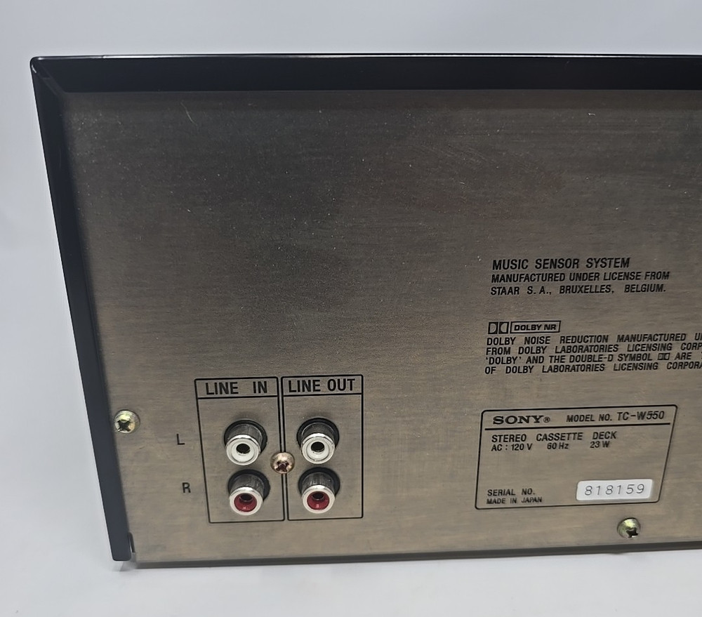 Sony TC-W550 Dual Deck Stereo Cassette Deck Untested READ