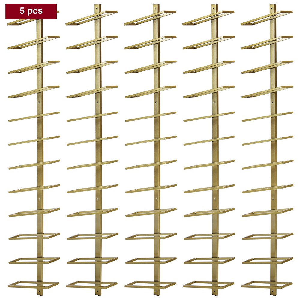 5 Pack Wall Mounted Wine Rack for 60 Bottles Wine Storage Organizer for Kitchen
