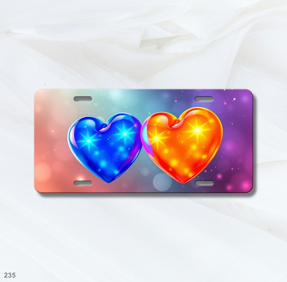Modern Hearts License Plate Personalized Front Plate Everyday Gift
