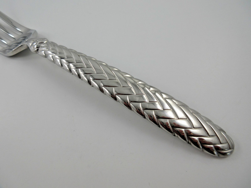 Ralph Lauren EQUESTRIAN BRAID Dinner Fork (s) Glossy Flatware Japan 8"