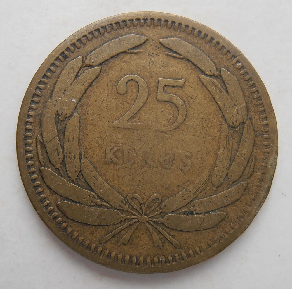 TURKEY 25 KURUS 1955