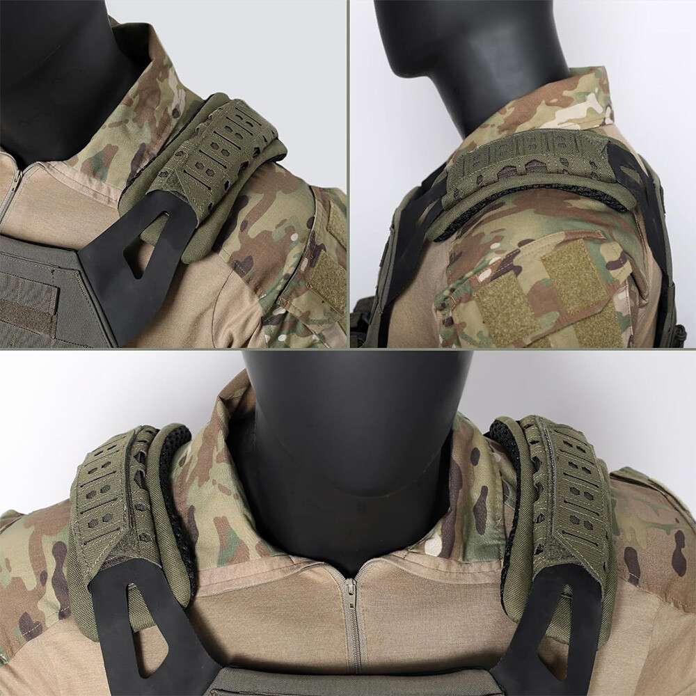 2X Green Tactical Shoulder Strap Pad Mesh Soft Vest Shoulder Backpack Strap Pads