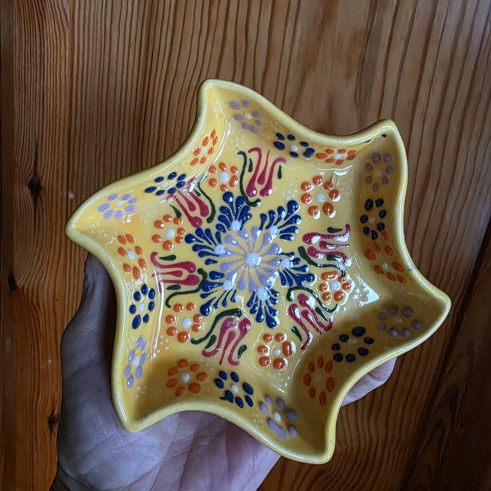 Hand Painted Turkish Ceramic 8 Piece Breakfast, Tapas, Or Appetizer Service 13"