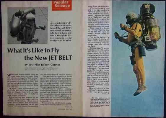 Jet Pack ROCKET BELT 1969 pictorial Test Pilot Robert Courter