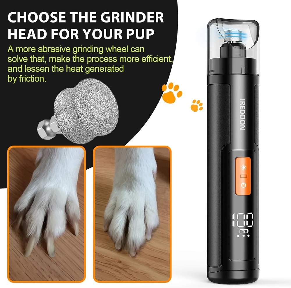 Durable Integrated Nail Grinder Head - Perfect for Dogs & Cats Grooming Needs