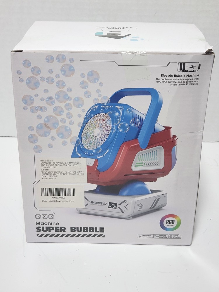 Auto Rotation RGB Bubble Machine Remote Control Rechargeable Kids Party Wedding