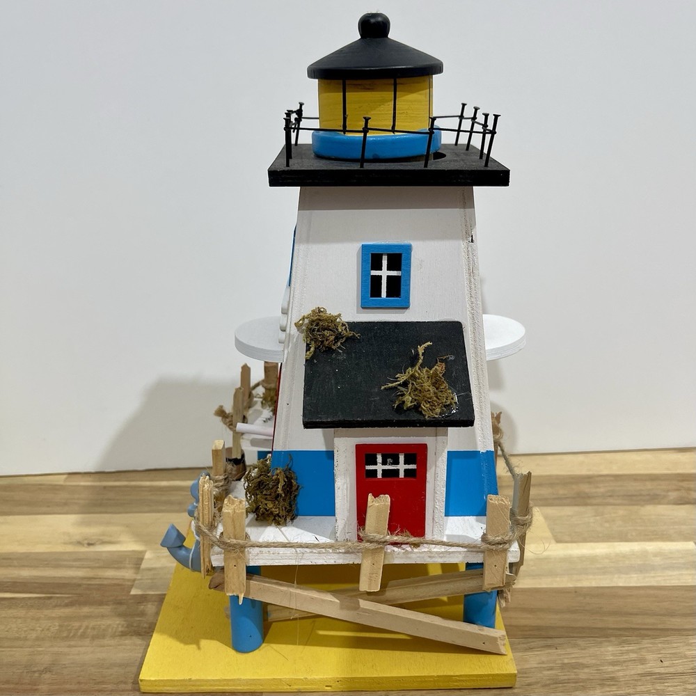 Wooden Birdhouse Lighthouse 11”x7”