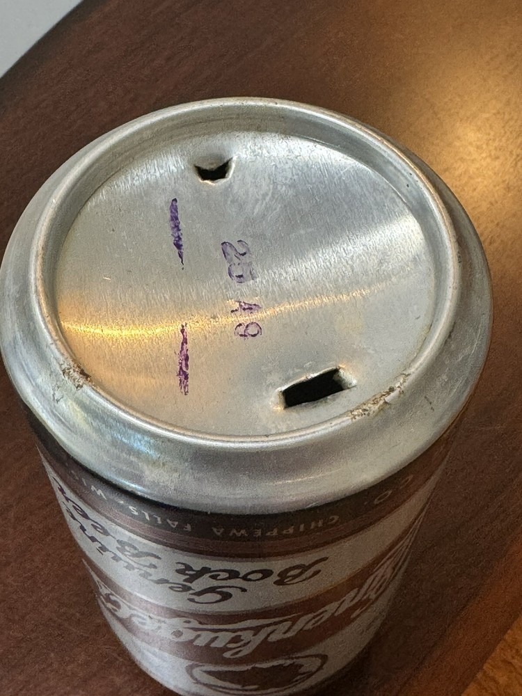 Leinenkugel's Genuine Bock Beer - Empty Beer Can - Bottom Opened