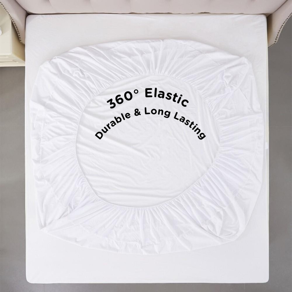 Sacred Thread Mattress Protector, 100% Cotton, Deep Pockets, Waterproof & Quiet