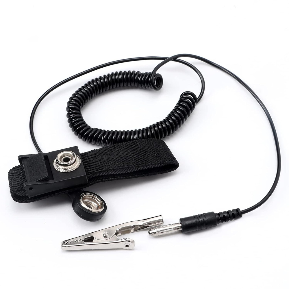 Anti-Static Wrist Strap with Adjustable Band & Extra Long Cord