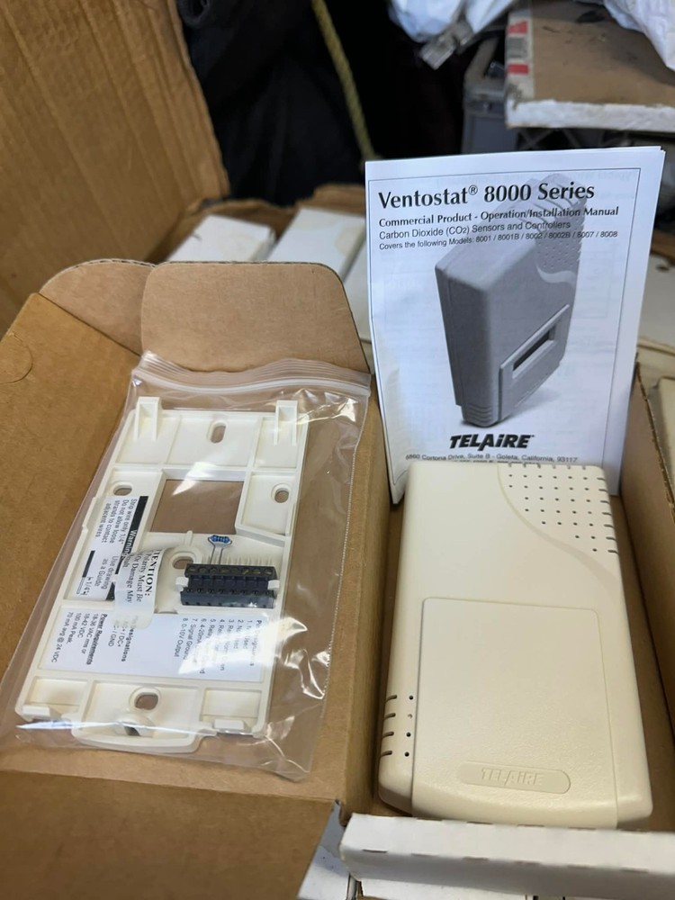 NEW IN BOX TELAIRE VENTOSTAT 8001 CO2 VENTILATION CONTROLLER - 49 AVAILABLE
