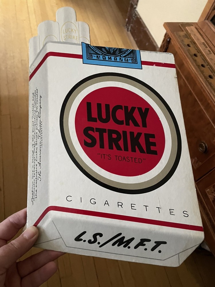 LUCKY STRIKE CIGARETTES CARDBOARD EASEL ADVERTISEMENT PIECE