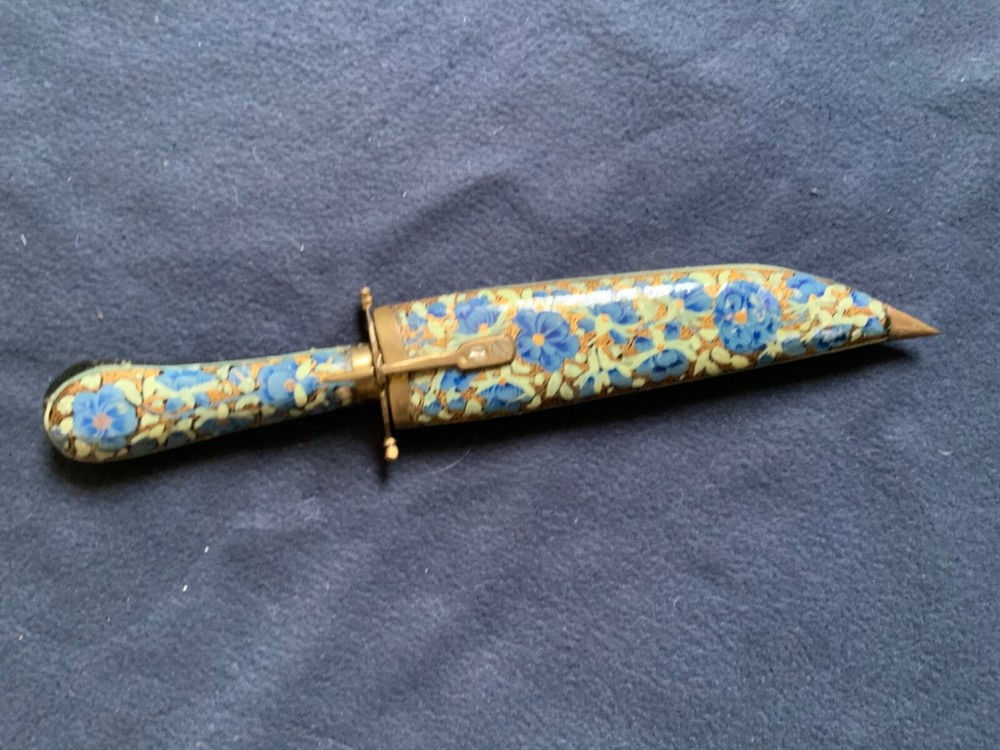 Vintage Dagger Knife with scabbard enamel