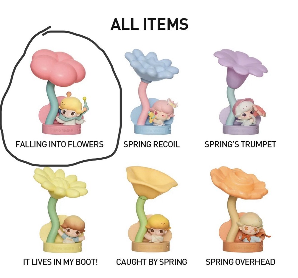 Popmart Dimoo Moments In Bloom Sensor Activated Nightlight Falling Into Flowers