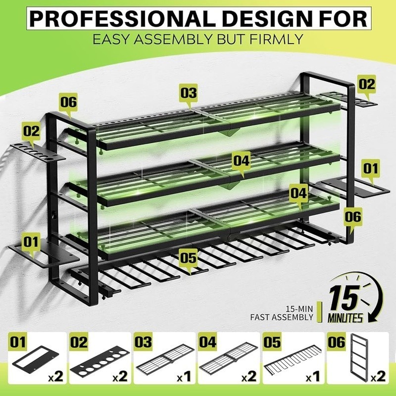 Large Power Tool Organizer Wall Mount Garage Storage Cordless Tool Storage Rack
