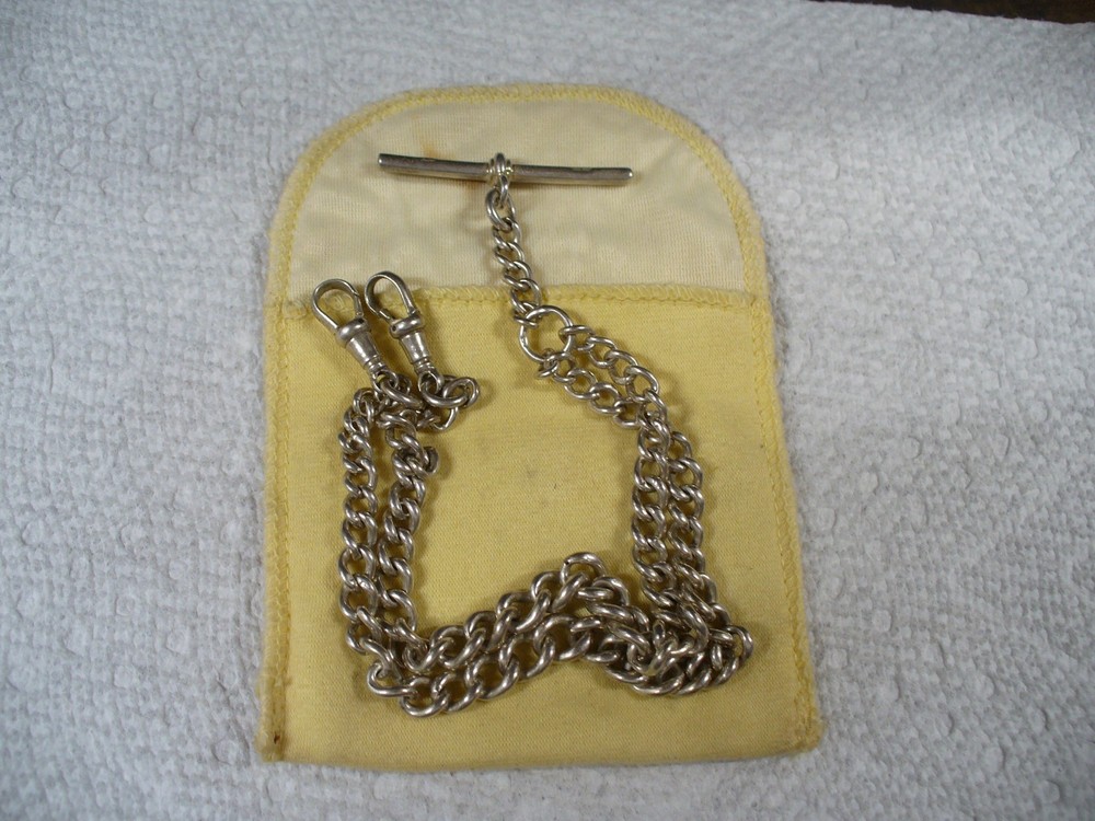 Sterling silver prince albert watch chain