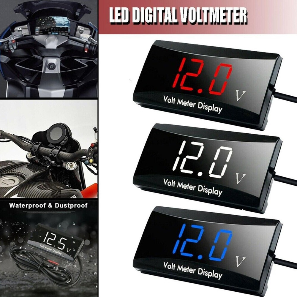 12V Digital LED Display Voltmeter Voltage Gauge Panel Meter Car Motorcycle