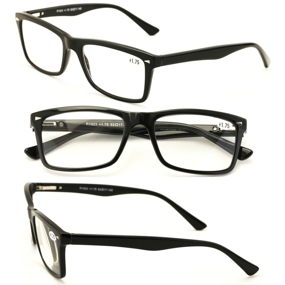 3 Pairs Black Modern Rectangular Reading Glasses Clark Kent Reader TR90 Clear le