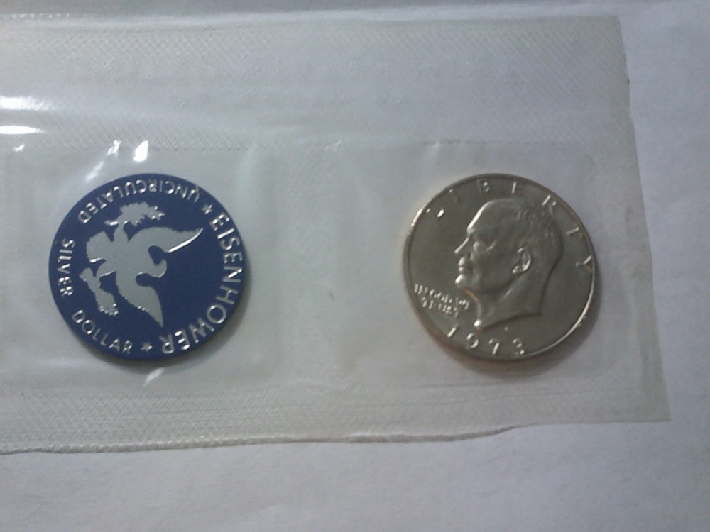 1973 IKE SILVER DOLLAR Blue Pack