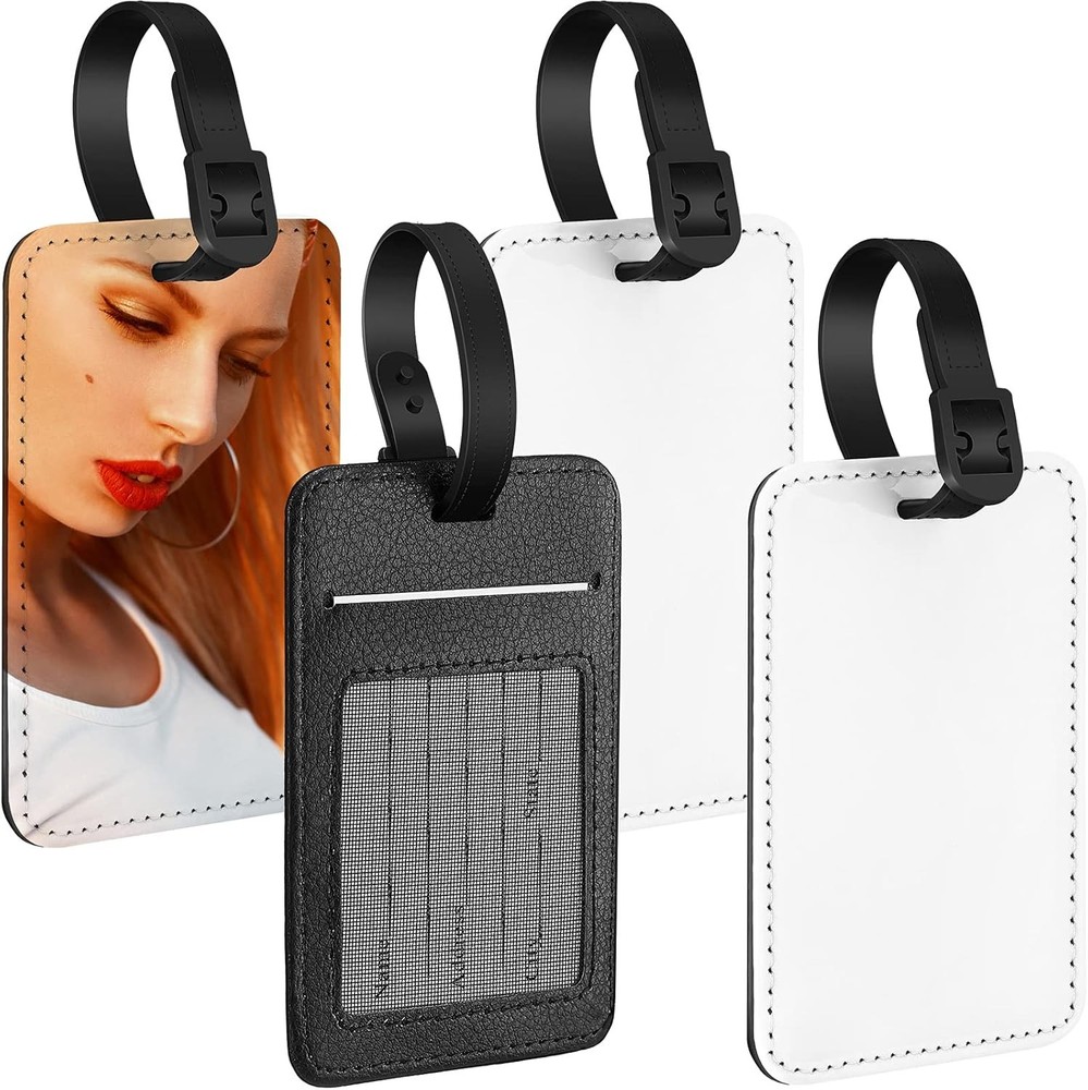 4 Pieces Sublimat La Tags Bulk PU Leather Ne Label Blank