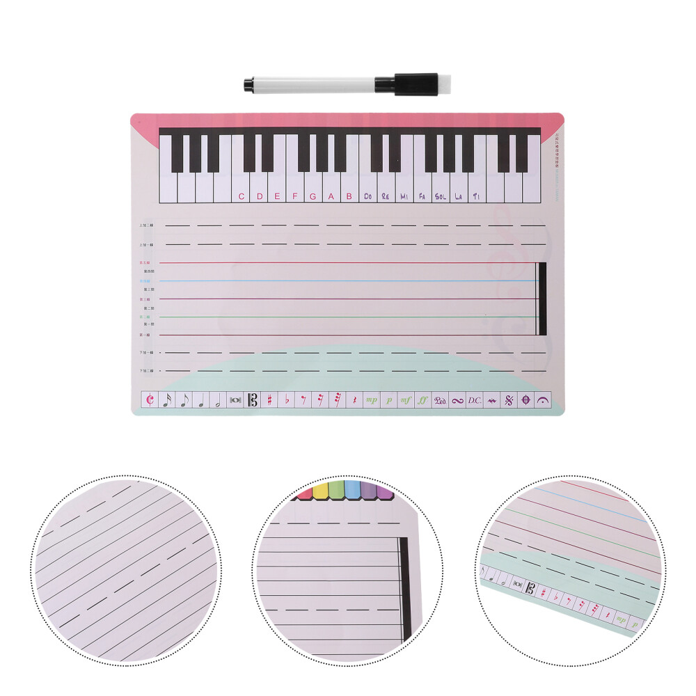 Dry Erase White Board Musical Note Lapboard Reusable Staff Board