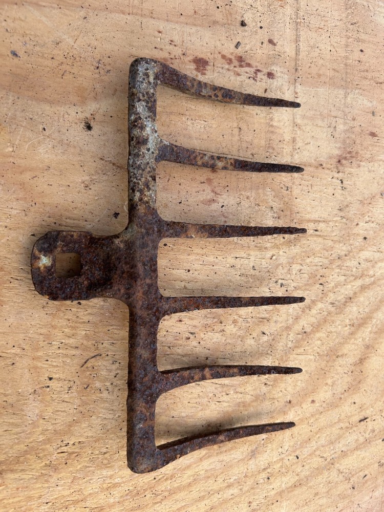 Rake Head Rusty Rustic no handle Original Vintage Primitive Metal