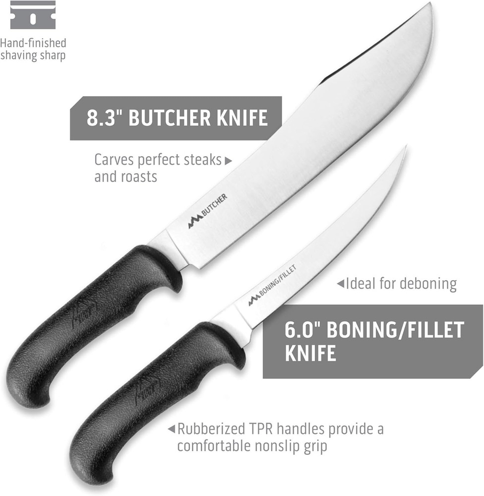 Game Processor, PR-1, Complete 12-Piece Hunting Knife Kit for Processing Big Gam
