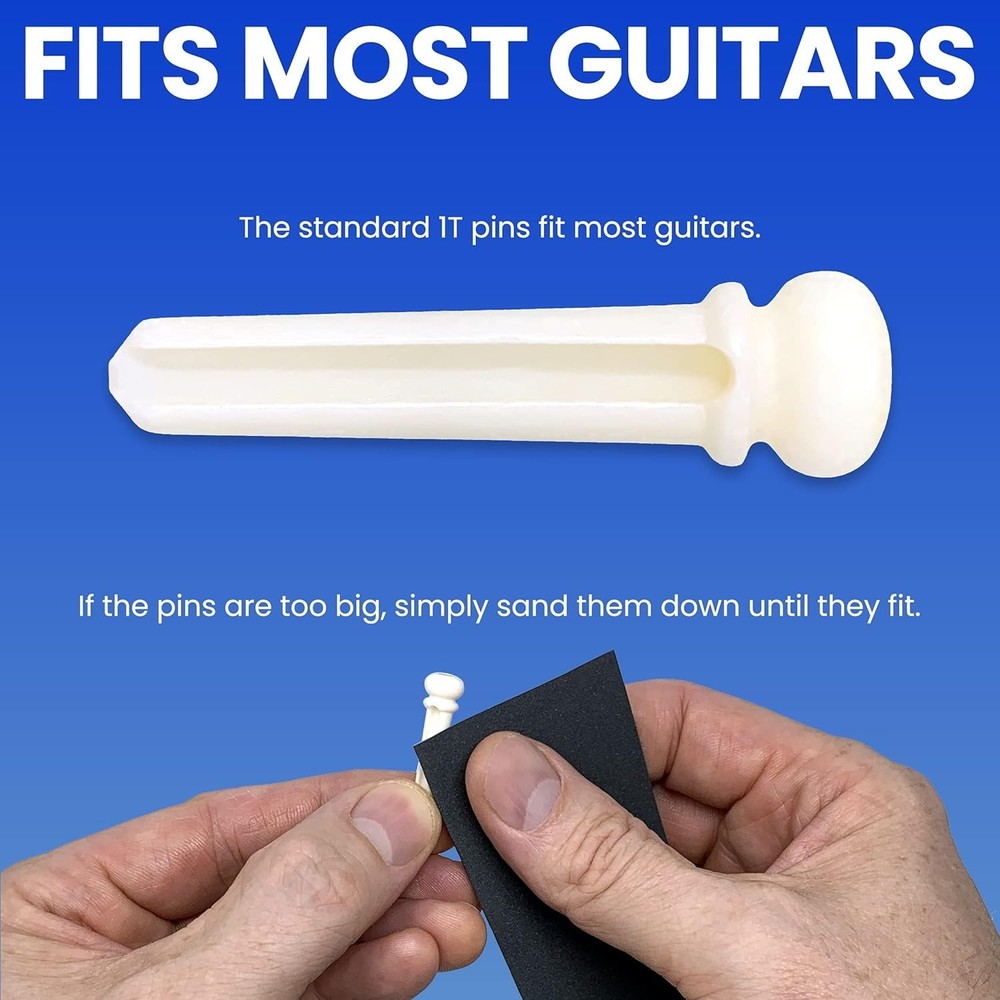 Slotted Pure Bone Bridge Pins with Abalone Dot for 6 & 12 String Guitars