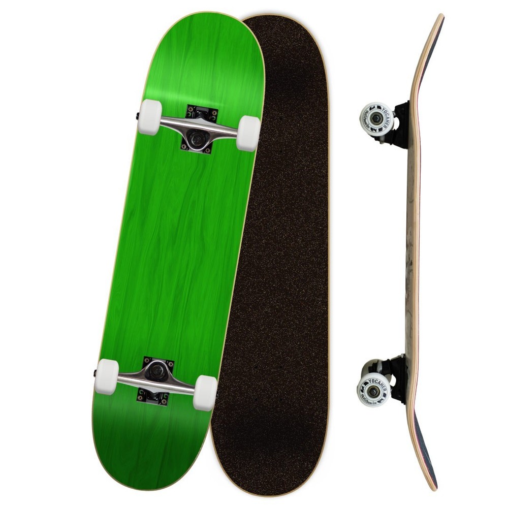 Yocaher Blank 7.75" Complete Skateboard - Stained Green