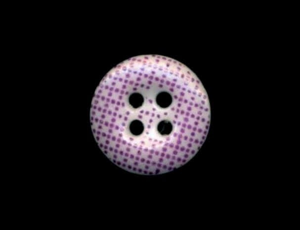 Purple Antique China Calico Button 7/16" Pristine Strong Pattern