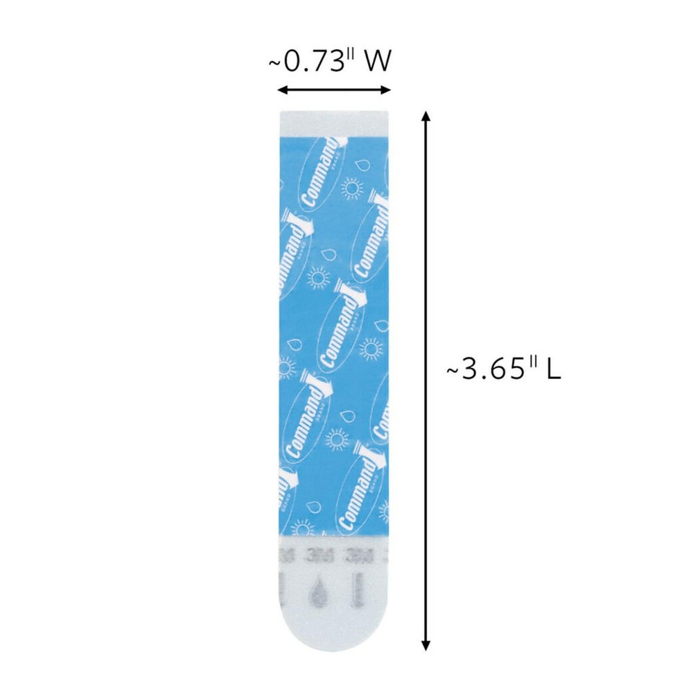 Command Water-Resistant Adhesive Refill Strips, Large Pack of 12 – Damage-Free