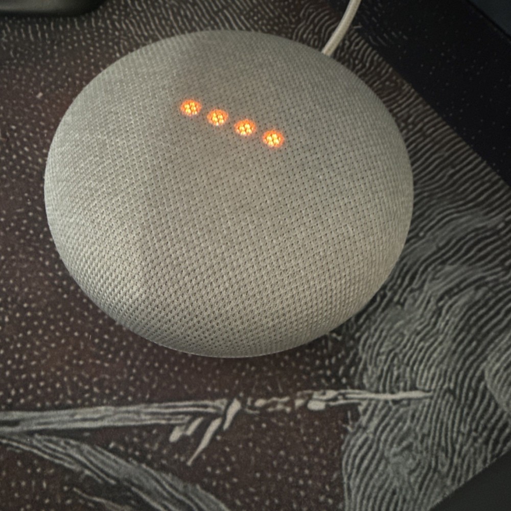 Google Home Mini Smart Speaker Gray/Orange, Voice Control, Google Assistant