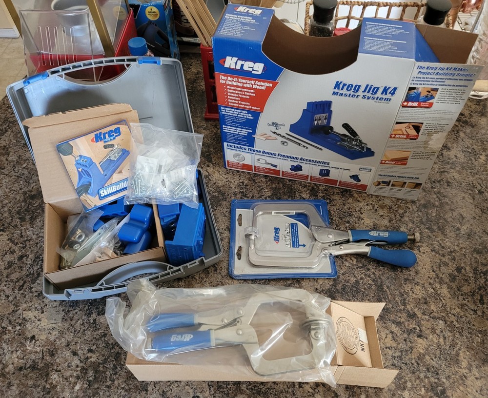 Kreg Jig K4 Master System NEW + EXTRA Kreg Right Angle Clamp Bundle NOS