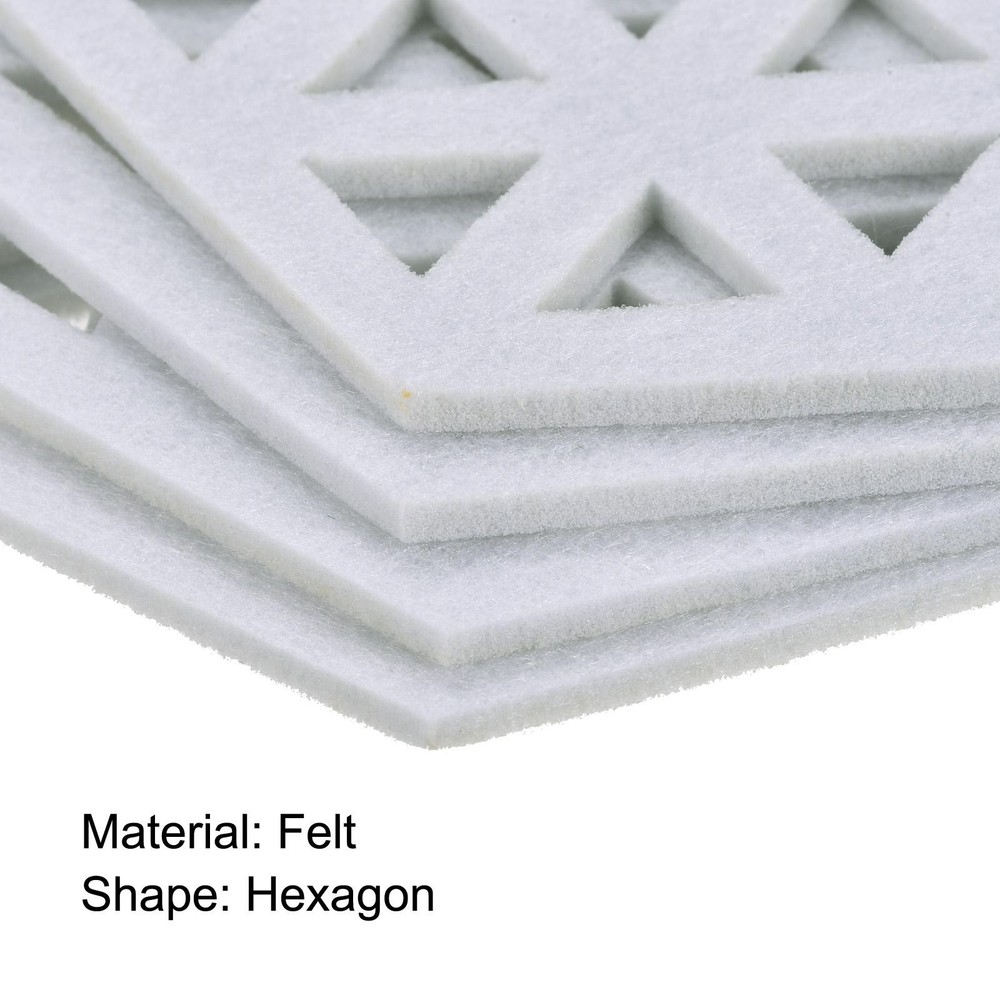 Felt Coasters 12pcs Hexagonal Coasters Coasters, White