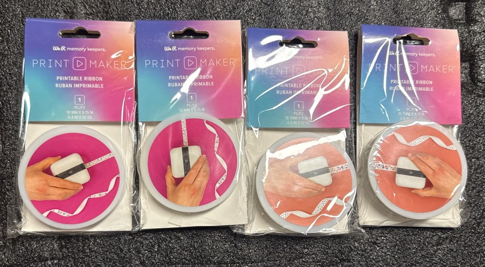 We R Memory Keepers Print Maker Printable Ribbon - 4 New Rolls (2 sizes)