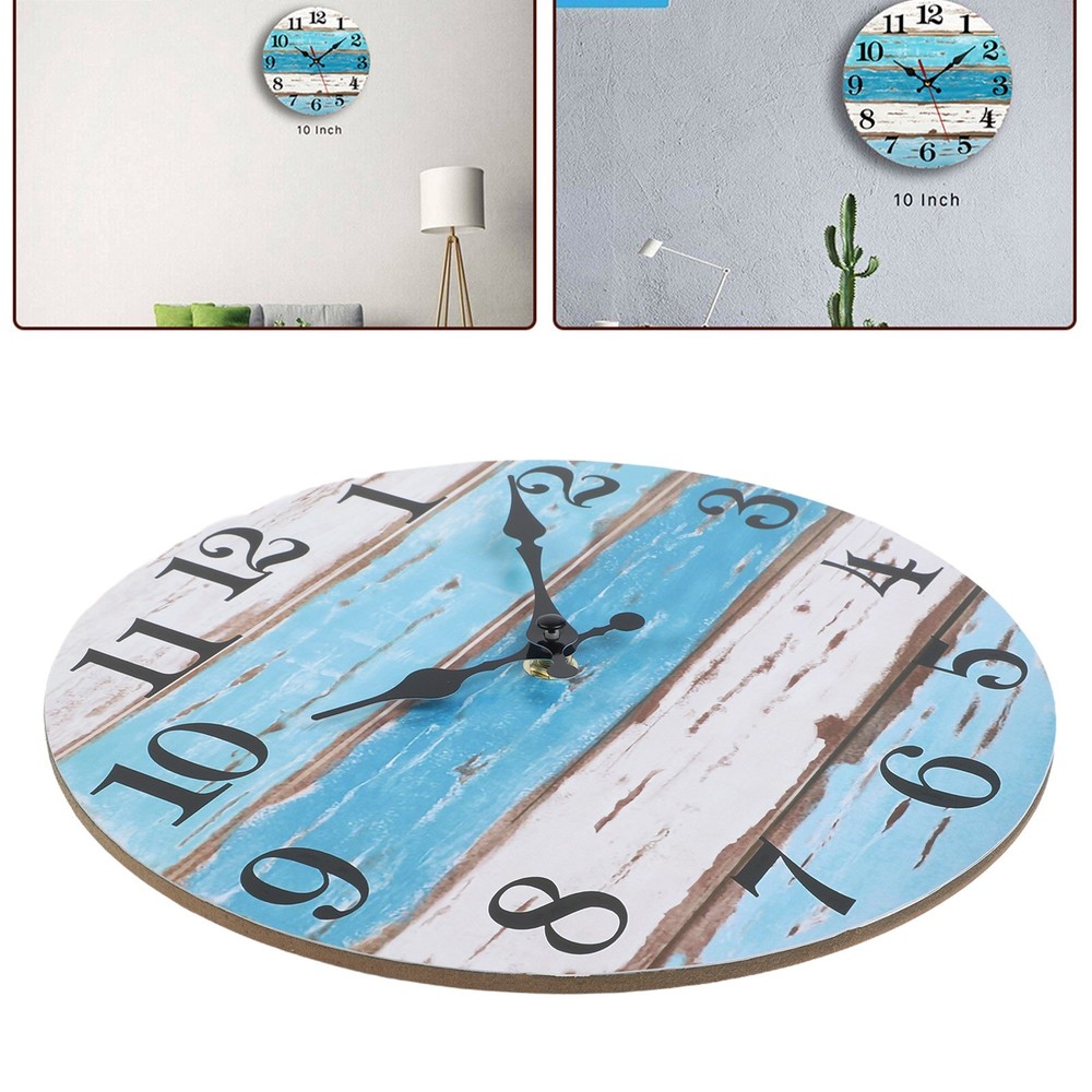 Silent Battery Operated Wall Clock in Beach Blue for Kitchen Timekeeping