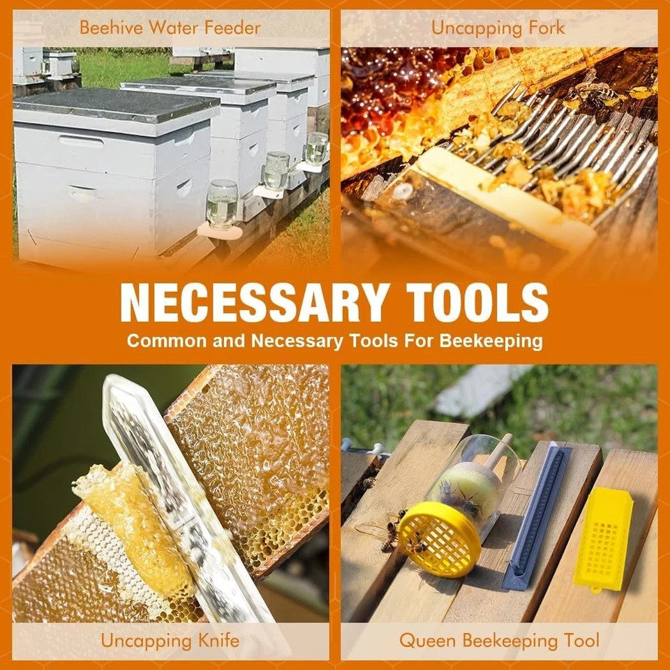 MayBee 13 Pcs Beekeeping Tools with Bee Smoker, Supplies Bee...