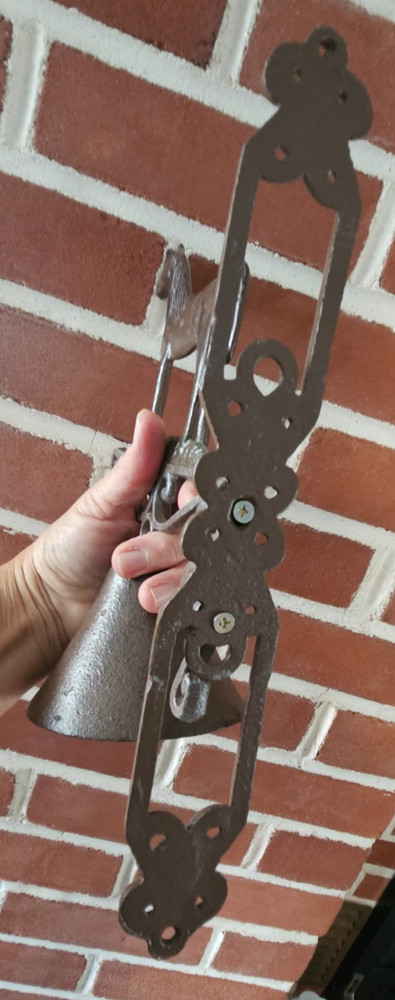 Horse Cast Iron Dinner Bell Wall Mounted Rustic Scroll Farm