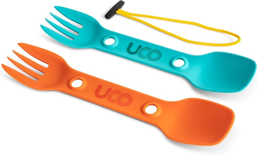 2 Pack Utility Spork Combo Spoon-Fork Utensil for Camping Backpacking Picnics