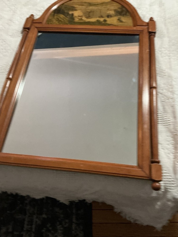 Vintage Maple Wall Mirror Made By Whitney