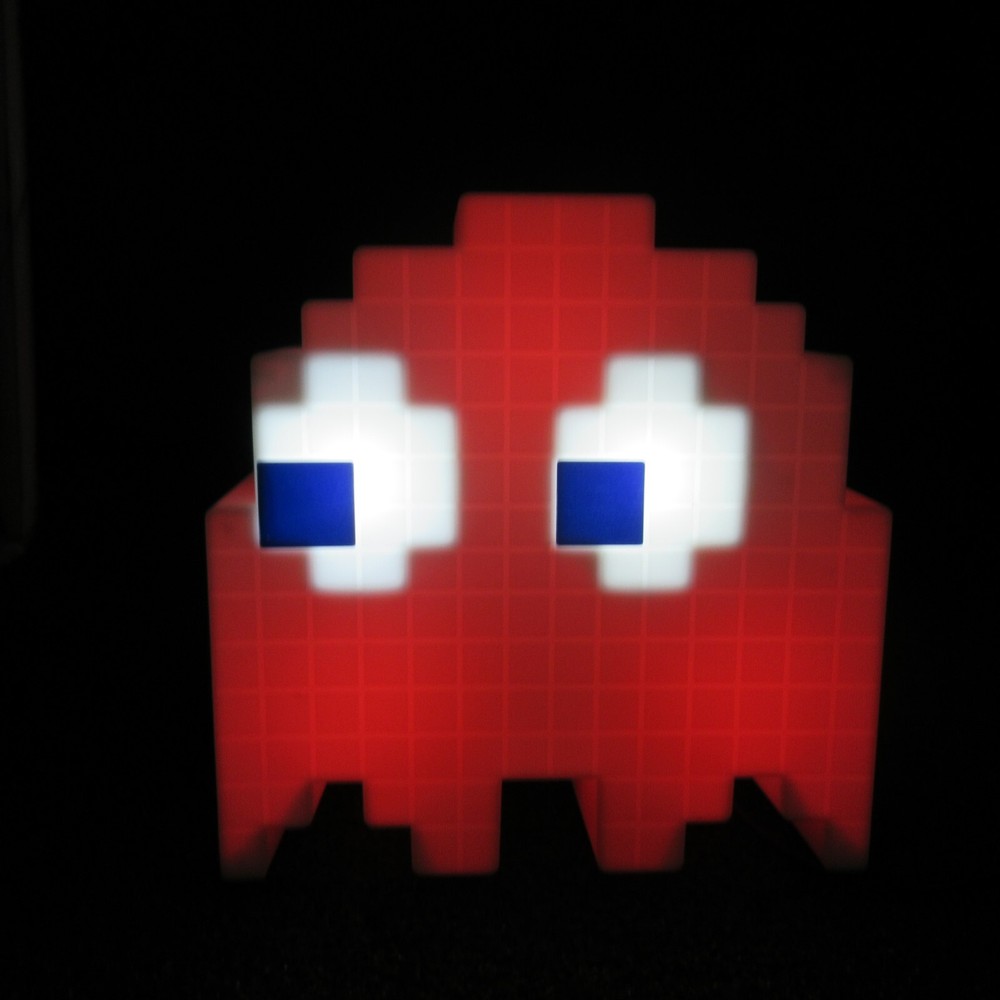 Pac Man White Ghost Color Changing Lights USB Powered Lights React To Sound