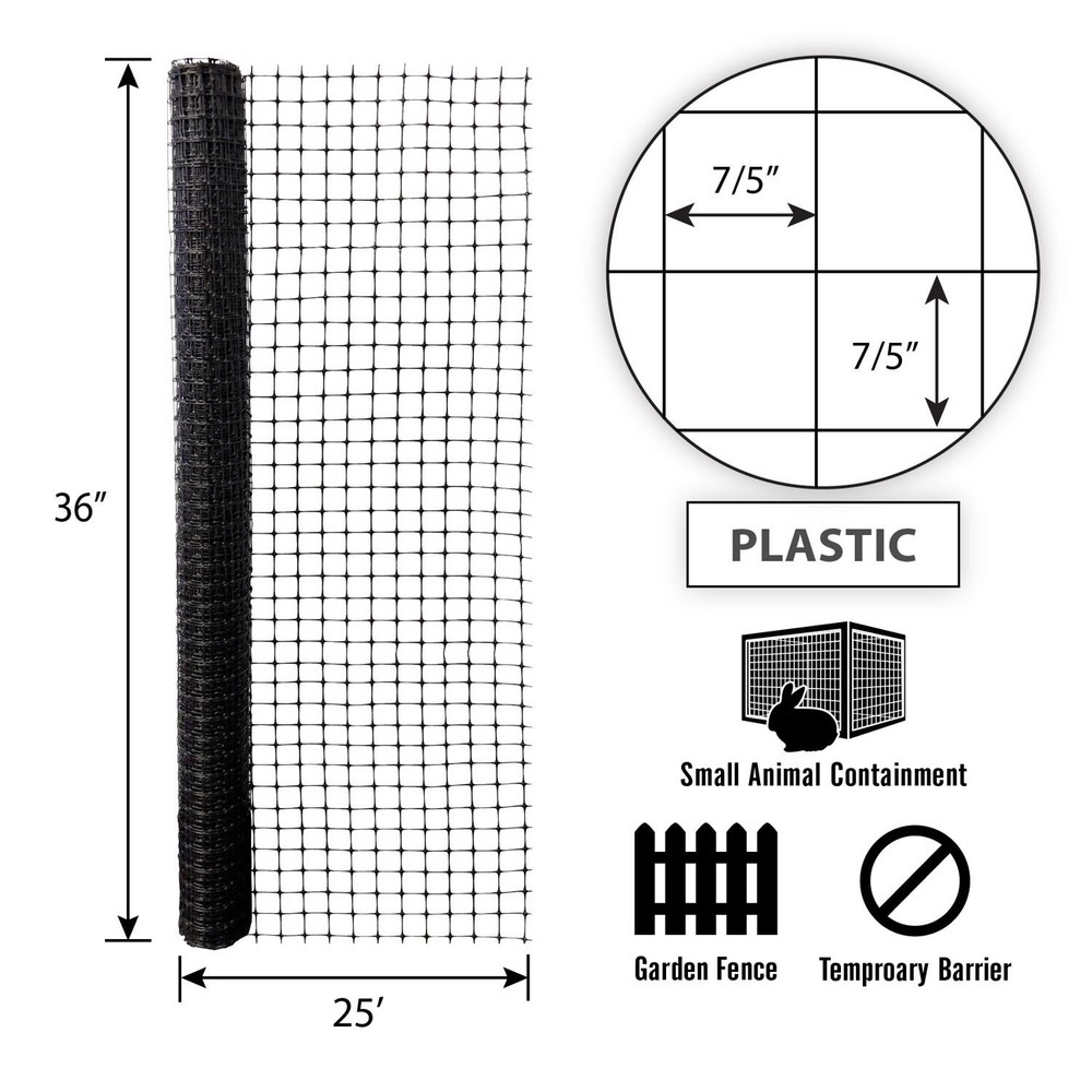 Tenax 60043989 Polypropylene Black Multi-Purpose Netting 25 L x 3 H ft.