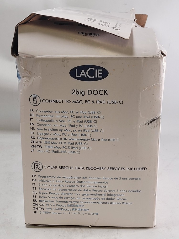 LaCie 2Big Dock 32TB Professional Desktop RAID Storage Docking Solution LRDMU06