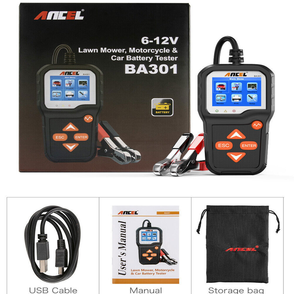 ANCEL BA301 Car Battery Tester 12V Load Tester Charging System Digital Analyzer