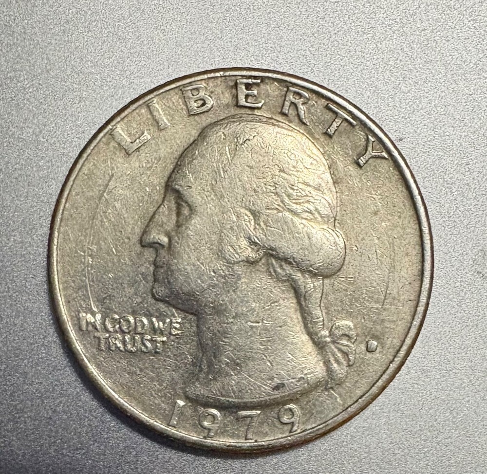 1979 Quarter Error Filled Mint Mark. Mint Error Circle On The Front.